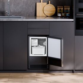 Undercounter Ice Maker 15 Lbs/Day Built-in Ice Maker Machine W/ Reversible Door