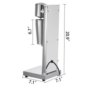 Milkshake Maker Kit, Stainless Steel Electric Milkshake Maker, 180W Milkshake Machine, Single Head Classic Milkshake Maker With 800ml Cup, Silver Milk