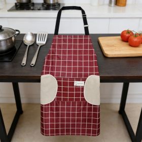 Plaid,Apron,Red 3327