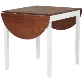 55" Wood Kitchen Table, Drop Leaf Tables for Small Spaces, Brown