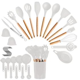 35Pcs Kitchen Cooking Utensils Set Spatula Set Baking Utensil Set Kitchen Accessories Necessities With Holder Egg Whisk Separator Tong Turner Spoons C