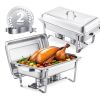 VEVOR Chafing Dish Buffet Set, 8 Qt 2 Pack, Stainless Steel Chafer with 2 Full Size Pans