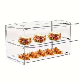 Two-layer Acrylic Baking Display Case, Square Shape, Suitable For Commercial And Residential Kitchens, Dustproof, Scratch-resistant, Easy To Clean, An