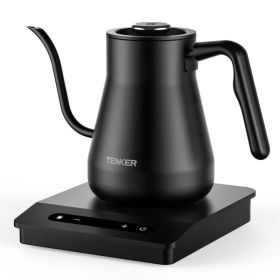 TENKER Electric Gooseneck Kettle Temperature Control & 5 Variable Presets;  Pour-Over Tea Kettle For Coffee Brewing;  Stainless Steel Inner;  1200W Ra