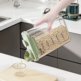 Airtight Food Storage Container - Large Capacity Sealed Bin for Rice, Grains & Dry Goods, Moisture-Proof & Mold-Resistant Kitchen Pantry Organizer (Color: Green)