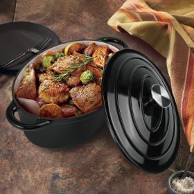Cast iron soup POTS are suitable for various tools, such as ceramic, gas, induction cookers or barbecue grills. It can be used for cooking (Color: black)